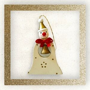Vintage Xmas Bell Wooden Christmas Ornament Snowman Xmas Ornament Holiday Decor